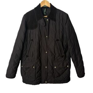 Lauren Ralph Lauren Quilted Jacket Corduroy Collar Patch Women Size Large